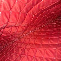 Pre Owned Chanel Red Leather Caviar Clutch Large