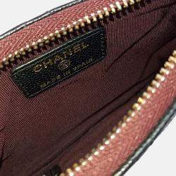 Pre Owned Chanel Black Leather Caviar Pouch