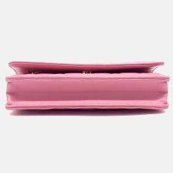 Pre Owned Chanel Pink Lambskin Leather Lambskin WOC Mini Crossbody Bag