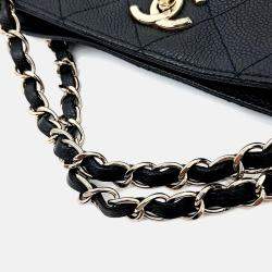 Pre Owned Chanel Black Caviar Leather Caviar Chain Tote and Shoulder Bag