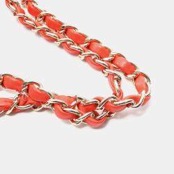 مملوكة مسبقًا حقيبة كتف شانيل قلاب مزدوجة متوسطة جلد أحمر