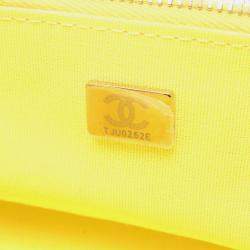 Pre Owned Chanel 267 Small CC Yellow Leather Vanity Case