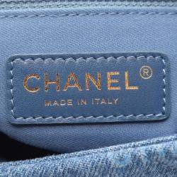 Pre Owned Chanel Flap Blue Denim Shoulder Bag
