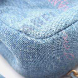 Pre Owned Chanel Flap Blue Denim Shoulder Bag