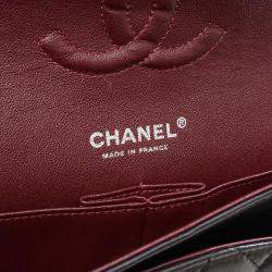 Pre Owned Chanel Classic Double Flap Medium Black Leather Shoulder Bag