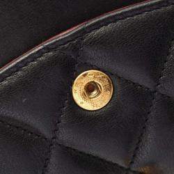 Pre Owned Chanel Classic Double Flap Medium Leather Shoulder Bag