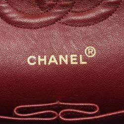 Pre Owned Chanel Classic Double Flap Medium Black Leather Shoulder Bag