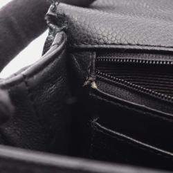 Pre Owned Chanel Kelly Black Leather Top Handle Bag