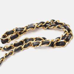 Pre Owned Chanel Flap Black Leather Shoulder Bag