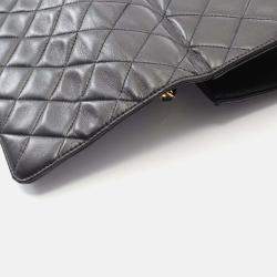 Pre Owned Chanel Flap Black Leather Shoulder Bag