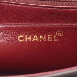 Pre Owned Chanel Mademoiselle Deca Black Lambskin Leather Crossbody Bag