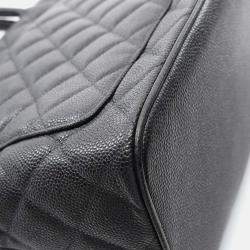 Pre Owned Chanel Medallion Black Caviar Leather Tote Bag