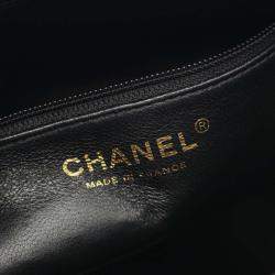 Pre Owned Chanel Medallion Black Caviar Leather Tote Bag