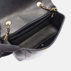 Pre Owned Chanel Diana Black Leather Shoulder Bag