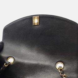 Pre Owned Chanel Diana Black Leather Shoulder Bag