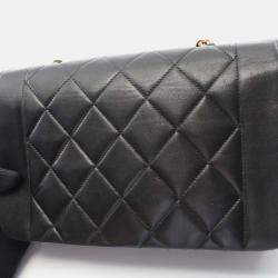 Pre Owned Chanel Diana Black Leather Shoulder Bag