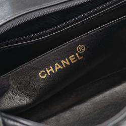 Pre Owned Chanel Diana Black Leather Shoulder Bag