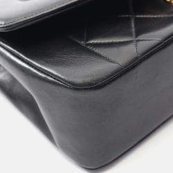 Pre Owned Chanel Diana Black Leather Shoulder Bag