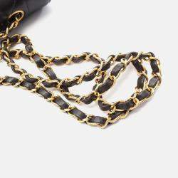 Pre Owned Chanel Diana Black Leather Shoulder Bag