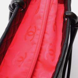 Pre Owned Chanel Cambon Ligne Black Leather Tote Bag