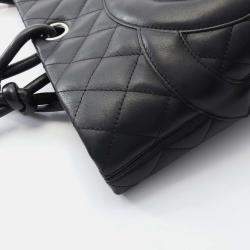 Pre Owned Chanel Cambon Ligne Black Leather Tote Bag