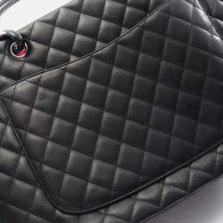Pre Owned Chanel Cambon Ligne Black Leather Tote Bag