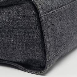 Pre Owned Chanel Grey Straw Large Deauville Shopper Tote