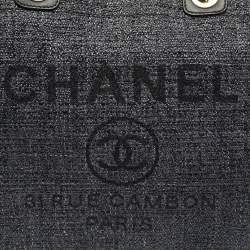 Pre Owned Chanel Grey Straw Large Deauville Shopper Tote