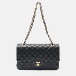 Pre Owned Chanel Classic Double Flap Medium Leather Shoulder Bag