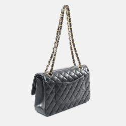 Pre Owned Chanel Classic Double Flap Medium Leather Shoulder Bag