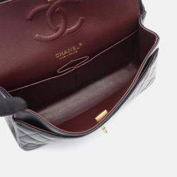 Pre Owned Chanel Classic Double Flap Medium Leather Shoulder Bag