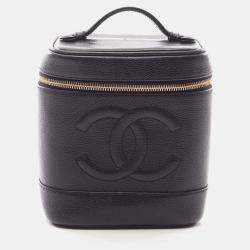 Pre Owned Chanel CC Black Leather Vanity Clutch