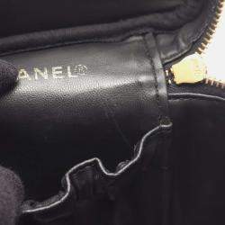 Pre Owned Chanel CC Black Leather Vanity Clutch