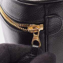 Pre Owned Chanel CC Black Leather Vanity Clutch