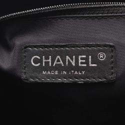 Pre Owned Chanel Paris Biarritz Black Quilted Coated Canvas Tote Bag