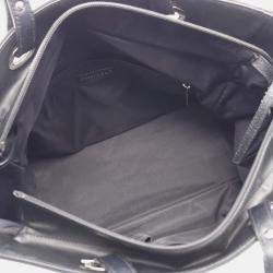 Pre Owned Chanel Paris Biarritz Black Quilted Coated Canvas Tote Bag