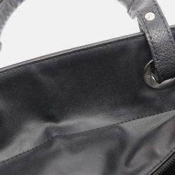 Pre Owned Chanel Paris Biarritz Black Quilted Coated Canvas Tote Bag