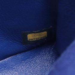 Pre Owned Chanel Diana Blue Cotton Flap Chain Shoulder Bag