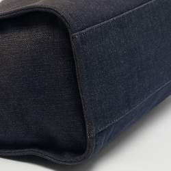 Pre Owned Chanel Navy Blue Denim Large Deauville Shopper Tote