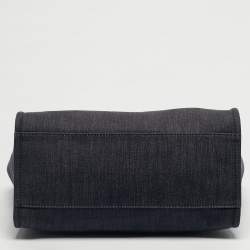 Pre Owned Chanel Navy Blue Denim Large Deauville Shopper Tote