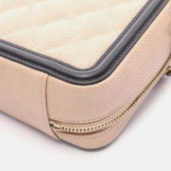 Pre Owned Chanel Filigree Pink/Black Leather Shoulder Bag