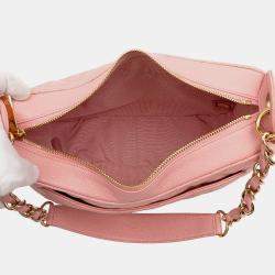 Pre Owned Chanel Pink Quilted Caviar Timeless Shoulder Bag