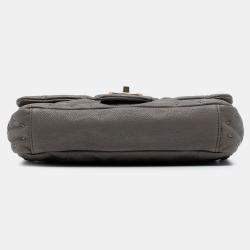 Pre Owned Chanel Grey CC Caviar Wild Stitch Flap