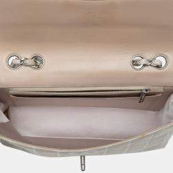 Pre Owned Chanel Beige Medium New Travel Line Nylon Single Flap