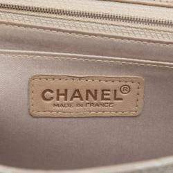 Pre Owned Chanel Beige Medium New Travel Line Nylon Single Flap