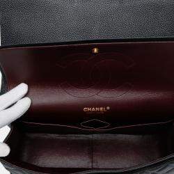 Pre Owned Chanel Black Jumbo Classic Caviar Double Flap