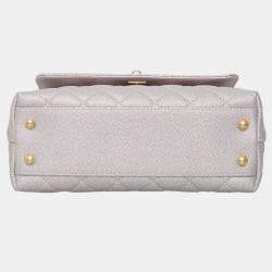 Pre Owned Chanel Iridescent Caviar Quilted Mini Coco Handle Bag