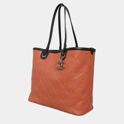 Pre Owned Chanel Caviar Leather Shopping Fever Tote Bag