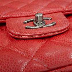 Pre Owned Chanel Caviar Jumbo Classic Double Flap Bag