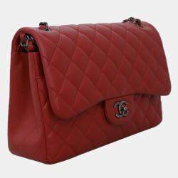 Pre Owned Chanel Caviar Jumbo Classic Double Flap Bag